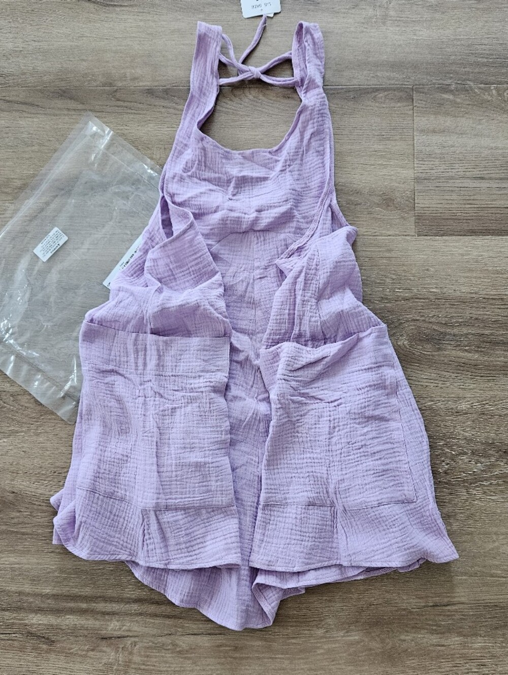 Lilac Crinkle Tank Mini Dress Size L - Picture 6 of 12